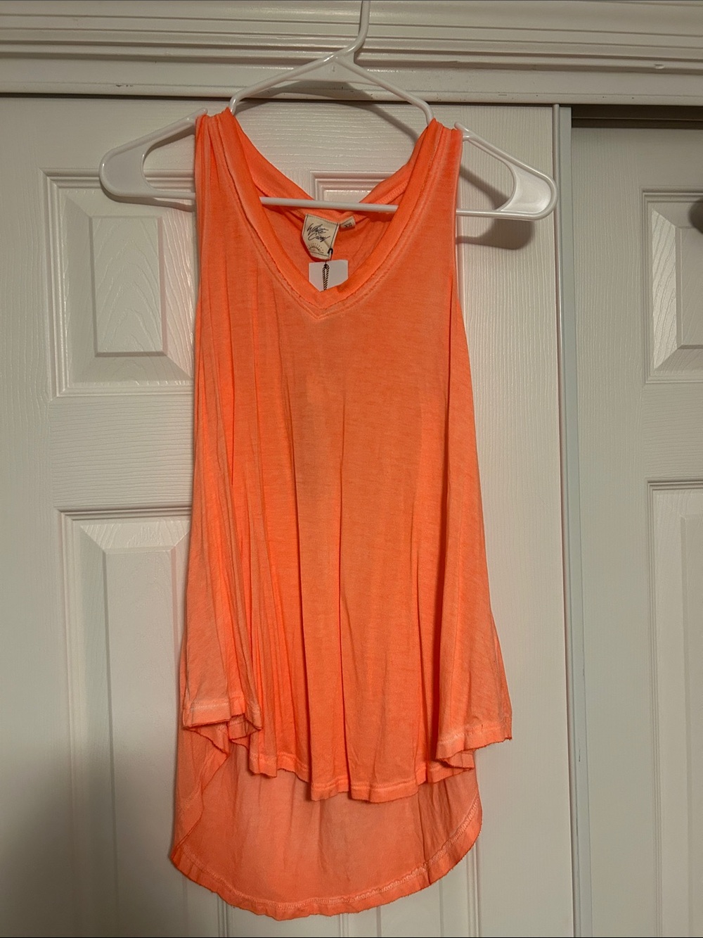 White Crow Neon Orange Racerback Hi-Low Tank